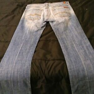 7FAM SZ 27 Light Wash Bootcut Jeans 30" Inseam